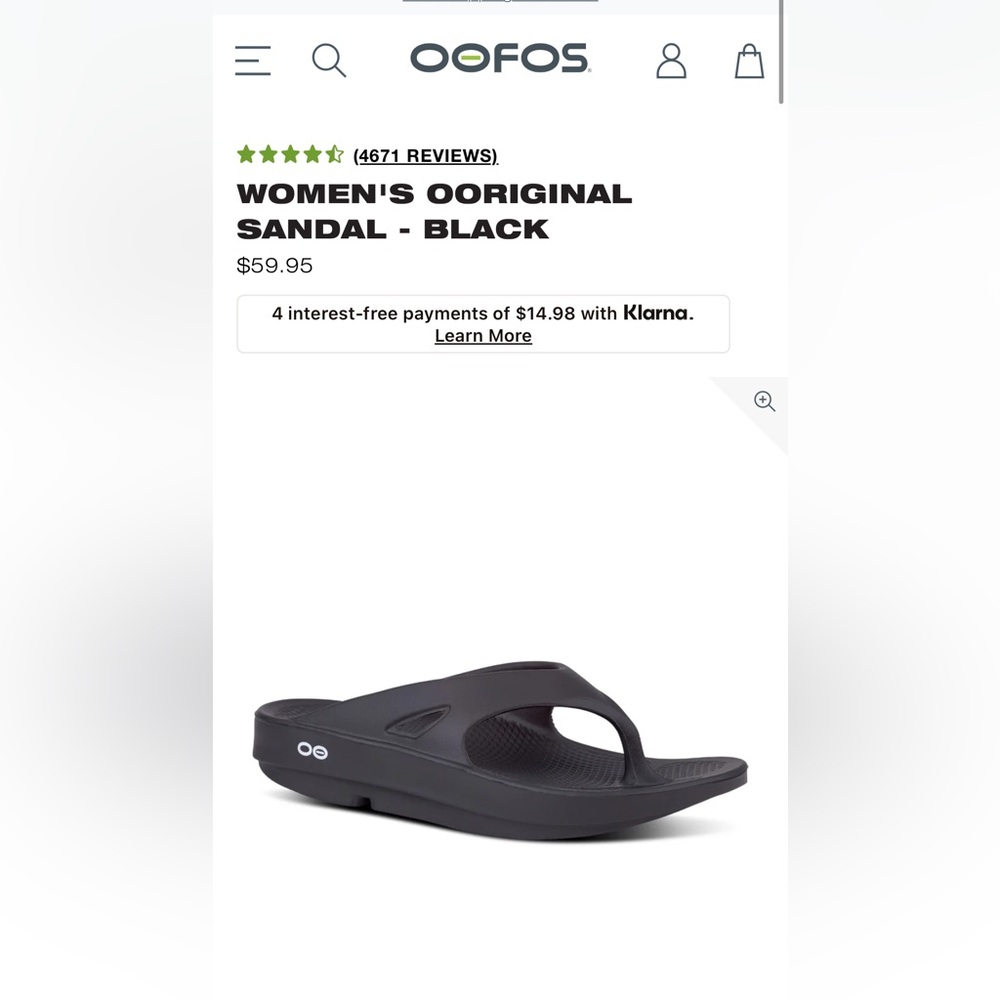 Oofos recovery thong flip flop